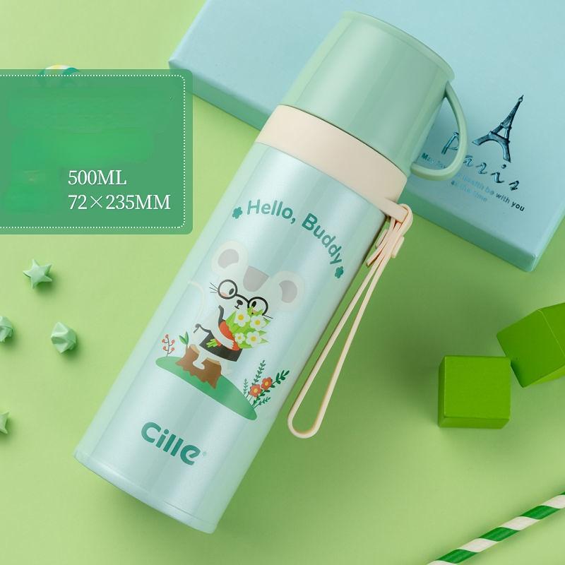 Large Capacity  Thermos Cup 500ml Vacuum Flasks Portable Stainless Steel Thermos Cup Water Bottle Travel Tea Mug Office Thermos Cup