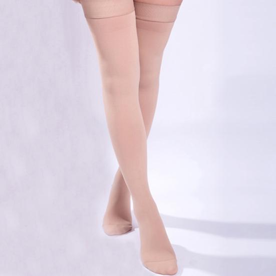 1 Pair Compression Stockings Solid Color Breathable Spandex Thigh High Running Socks for  Men Women