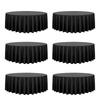 Black Round Tablecloths 6 Pack, 120 Inches In Diameter, Stain- & Wrinkle- Resistant, Machine Washable Table Clothes, Polyester Fabric Table Covers for
