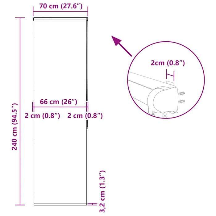 VidaXL Roller Blind Shower Curtain with Cassette Fabric Width 66 Cm, Shower Blind, Roller Blind Shower Curtain, 4014987