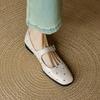 Fashion 2025 New Woman Buckles Spring Pumps Genuine Leather Shoes for Woman Rivets Mary Jane Party Wedding Shoes Woman Dance Pumps