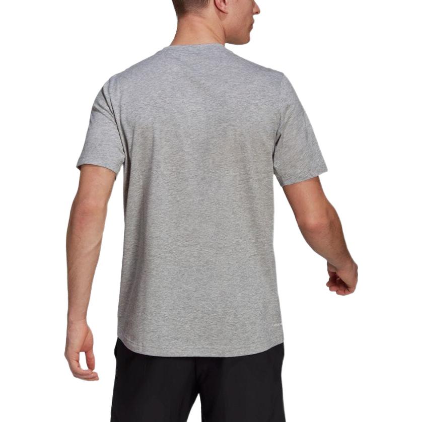 Adidas T Shirts Men's Gray Crew Neck Moderate Straight Fit GT5555
