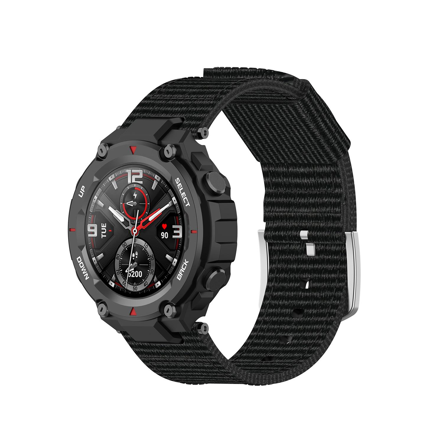

Rainbow Nylon Canvas Watch wit Installation Tools for Amazfit T-Rex Black