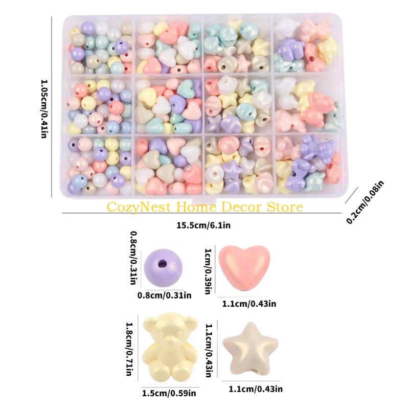 92MF Acrylic Beads Round Spacer Beads Heart Beads with Hole DIY Craft Beads Colourful Beads for Bracelets Jewellery Making