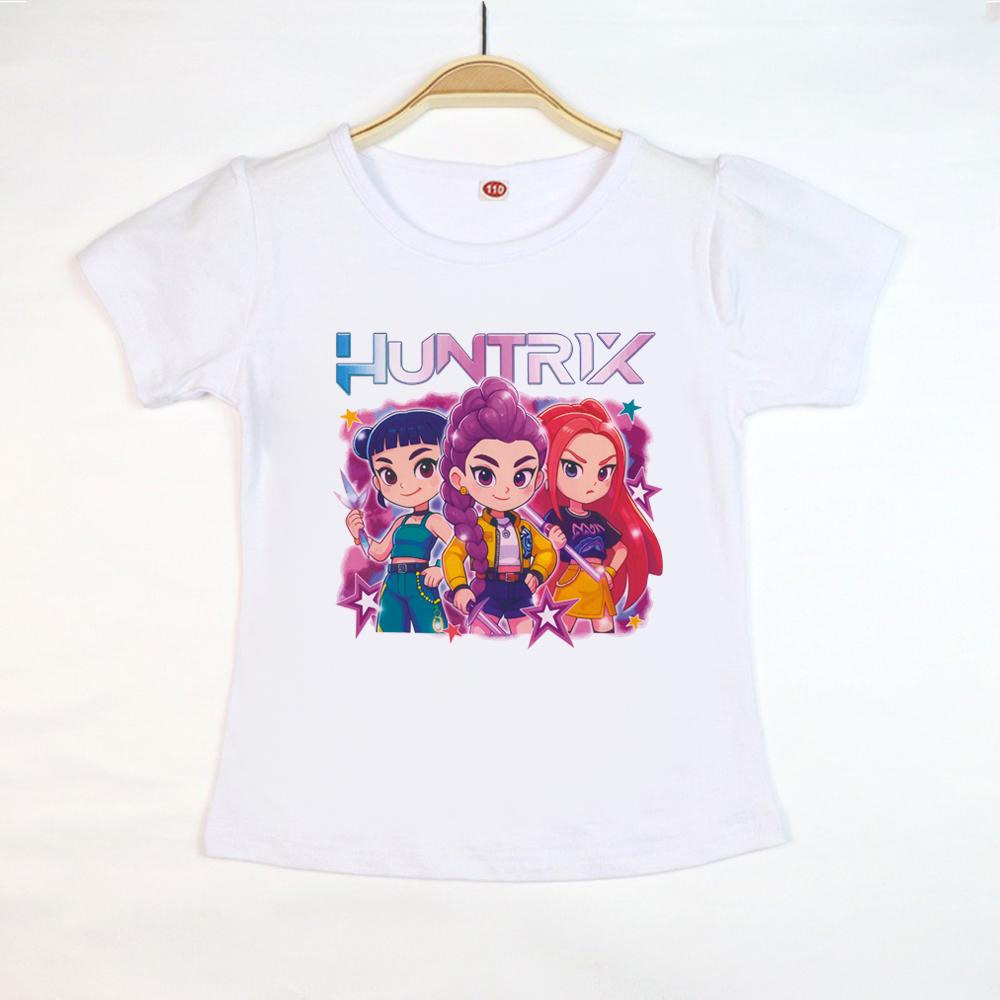 New T-shirt Anime Kpop Witch Hunting Group Printing Children T-shirt Fashion Casual Cartoon T-shirt Girls Children's Clothing