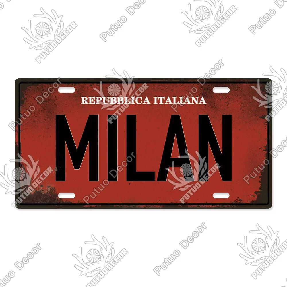 Putuo Decor Stadt Metallschild Plakette Metall Vintage Kennzeichen Blechschild Wanddeko für Man Cave Pub Bar Dekoration