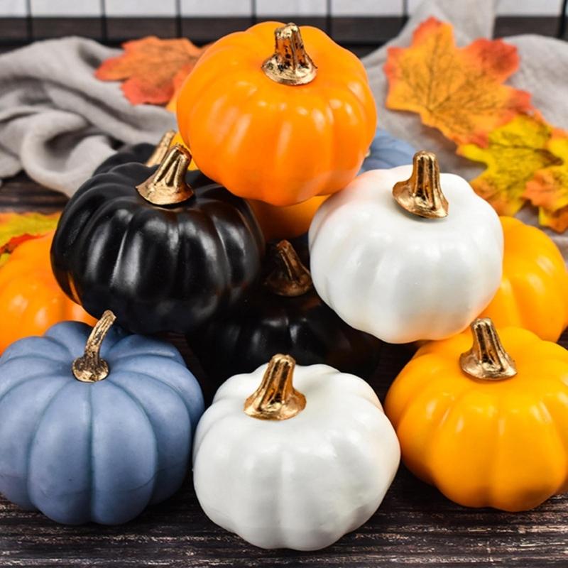 12 Pack Artificial Small Pumpkin Simulation Mini Pumpkins for Halloween Decor