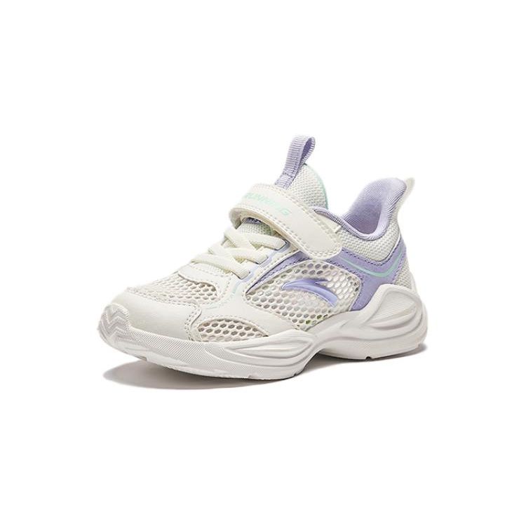 Anta Kids Shock Absorption Low Top Running Shoes Kids Running Shoes White Purple A322429905-1