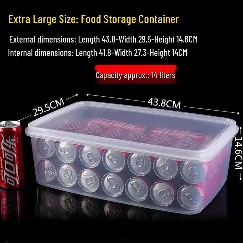 ZISIZ Square Plastic Refrigerator Food Storage Container