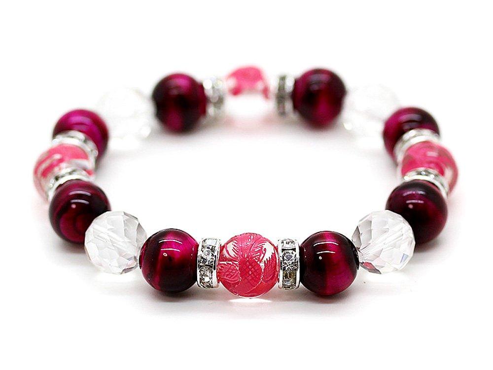 Broušený křišťál 10mm růžový čtyři božské bestie křišťál 10mm růžový tygří oko 10mm náramek s energetickým kamenem [kámen] 64 stran