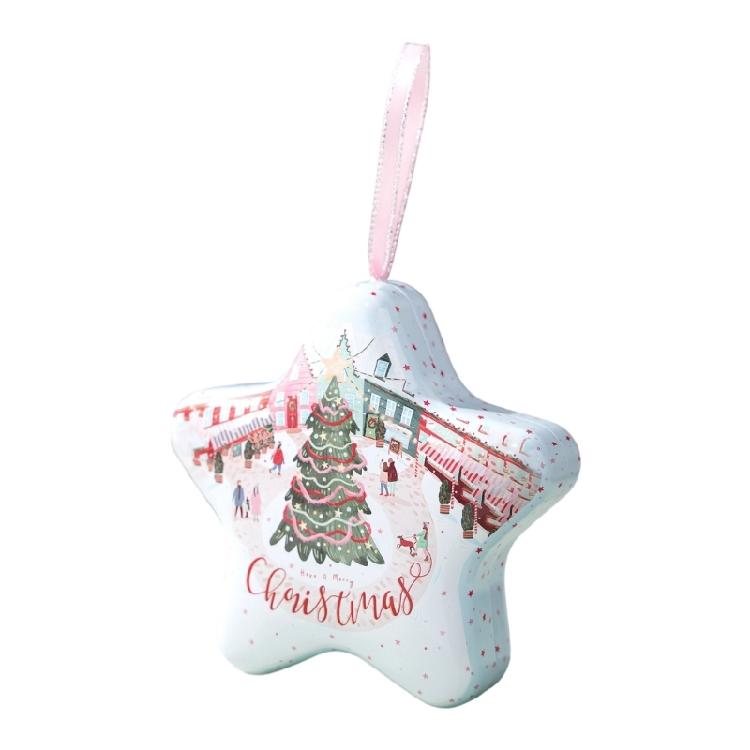 

Holiday Themed Tin Box With Secure Lanyard Attachments Ideal For Christmas Decorations Portable Travel Accessory Storage