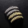 Factory Sales Hip-hop Rapper's Floral Silver Gold Color 12 Tooth Gold Grillz Teeth Braces