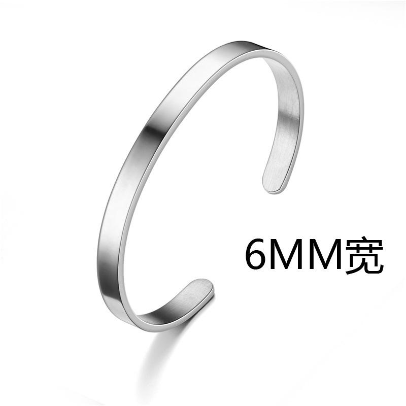 

Minimalist Stainless Steel Bracelet For Men 4/6/8mm Opening Bangle Gift For Him Pulsera Hombre Pulseira Masculina Aço Inoxidável