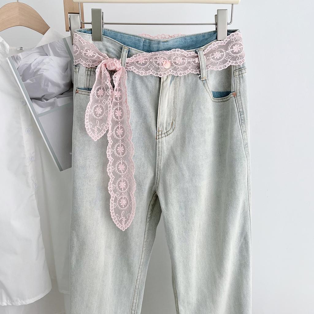 Narrow And Long Lace Belt Female Elegance Versatile Silk Scarf Multifunctional Decorative Hair Tie Ribbon Ribbon