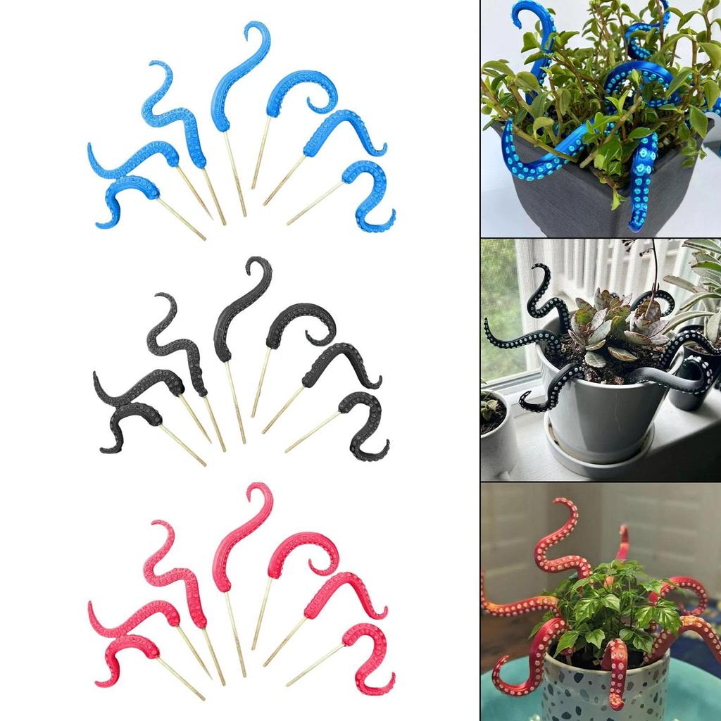 7 Pieces Octopus Tentacle Plant Stakes Resin Weatherproof Fun Practical Post