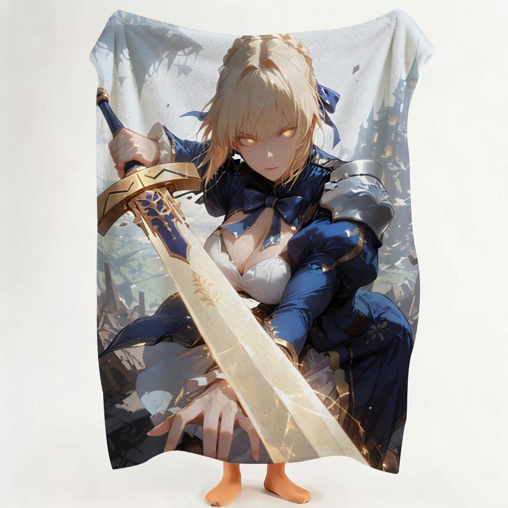 Game F Fate G Grand O Order  Flannel  Blanket Suitable for Sofa Living Room Bedroom