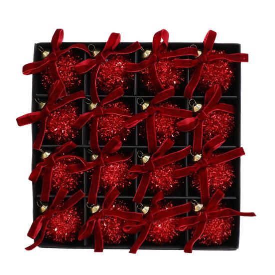 

Блестящие елочные шары Украшение Блестящие Небьющиеся Мишурные шары с бантом Пайеточный Подвесной шар Украшение для рождественской елки для рождественского свадебного декора 6 cm красный