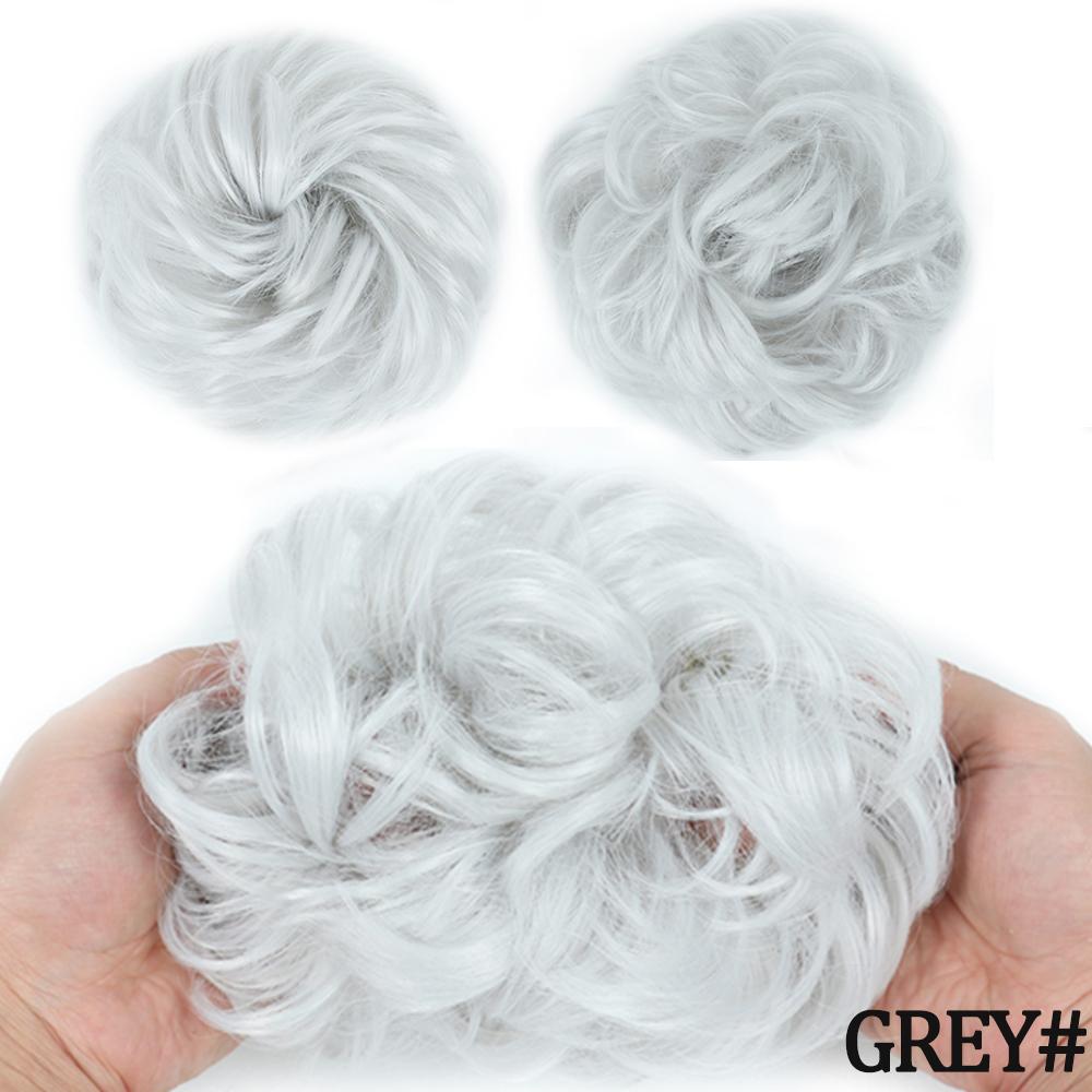 MERISIHAIR Messy Synthetic Chignon Donut Bun with Elastic Band for Women Wig Hair Extensions High Temperature Fiber