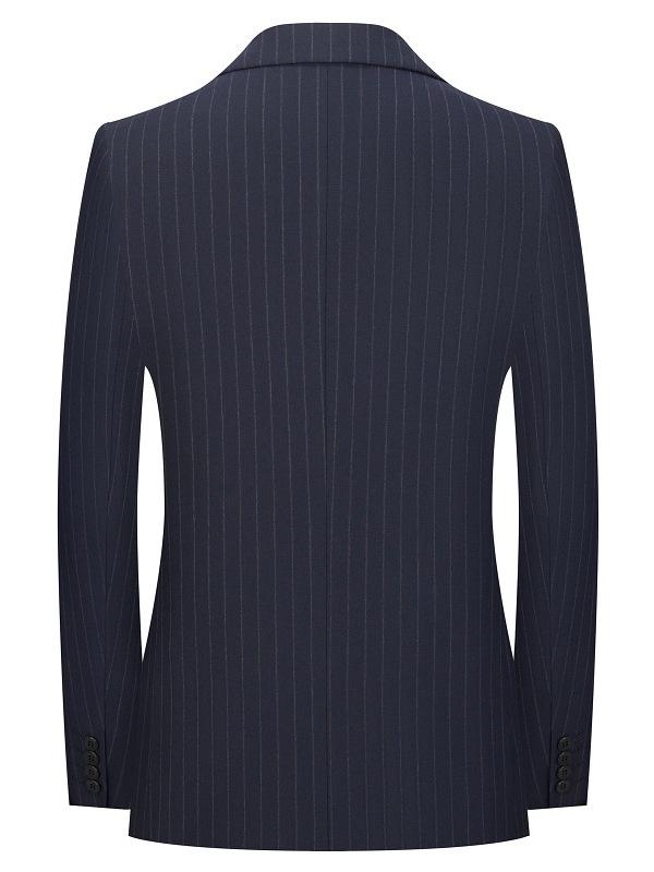 Men's Striped Counter Suit Set: Groom's Wedding & Best Man Three-Piece Korean-Style Jacket.