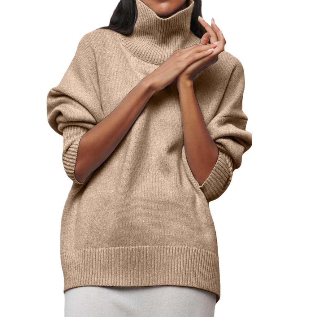Women's Loose Half-High Neck Sweater – European and American Style, Fall/Winter
