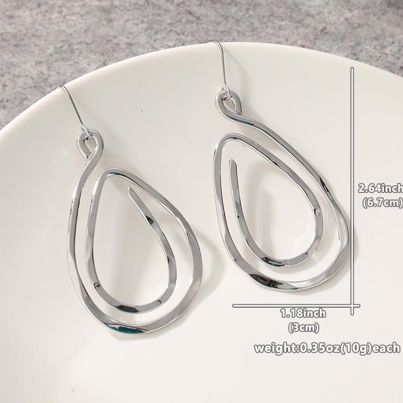 Irregular Spiral Swirl Drop Earrings For Women Silver Color Geometric Dangle Earring Fashion Jewelry Accessories