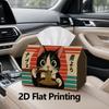 1pc, 2D Flat Printing, Tissue Box Noodle Cat Pattern Printed Tissue Box, Suitable for Home, Car, And Party Decoration Tissue Holder, Perfect for Chris