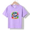 XH08 MINISO 2026 Summer New Printed Cotton Round Neck T-shirt for Children Aged 1-16, Boys and Girls