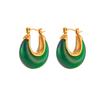 MamacitaSlay New Trendy Transparent Colored Resin Acrylic Geometric Round Hoop Earrings for Women Stainless Steel Party Jewelry
