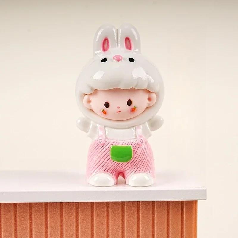 Chinese Zodiac Cartoon Figurines Resin Cute Doll House Miniatures Office Desktop Car Decorations Cute Handmade Mini Ornaments
