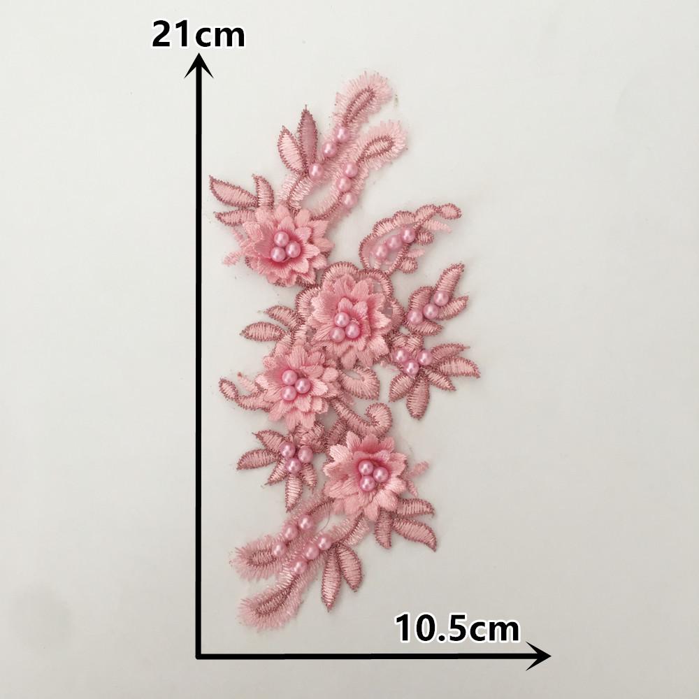 Polyester Lace Collar with Imitation Pearl, Handmade 3D Lace for DIY Fashion.