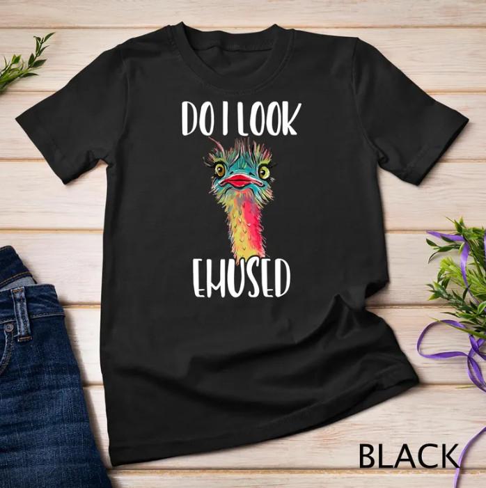 New T-Shirt  Unisex Emu Bird Do I Look Emused Funny Cute Long Sleeve T-Shirt S