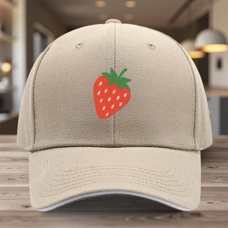 Strawberry Graphic Baseball Cap Unisex Polyester Adjustable Sport Outdoor Sun Shade Trendy