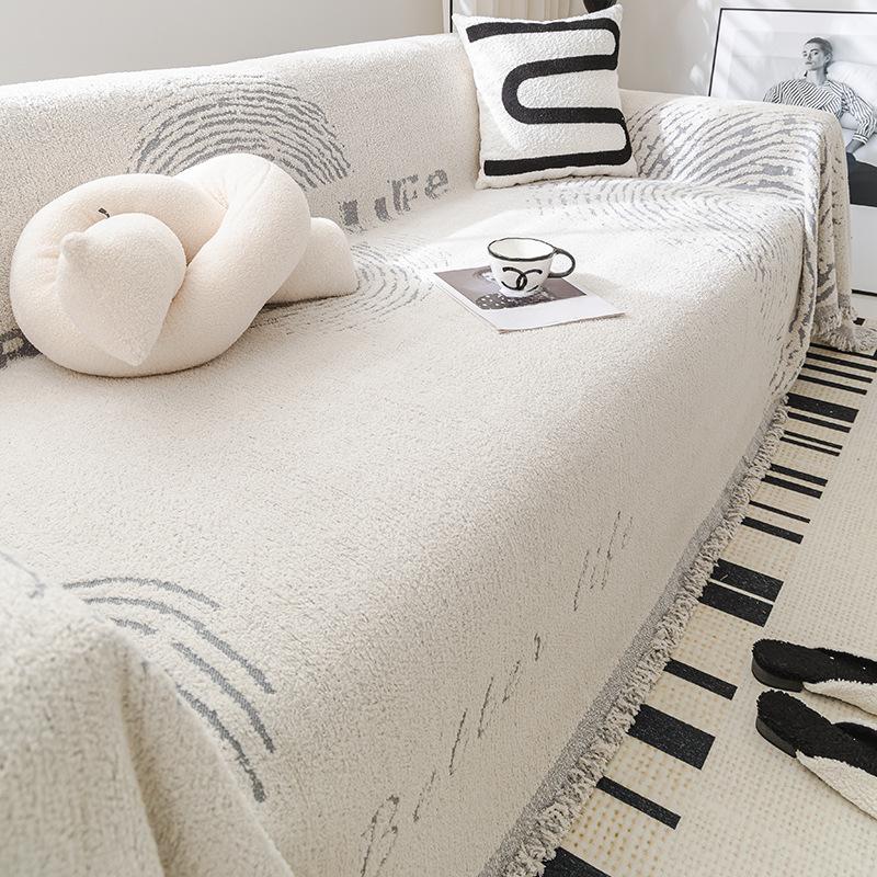 

Чехол для дивана, полотенце, утолщенный флис, современный минималистский чехол для дивана, ткань, полностью покрытая, универсальный, нескользящий чехол для дивана 180*200