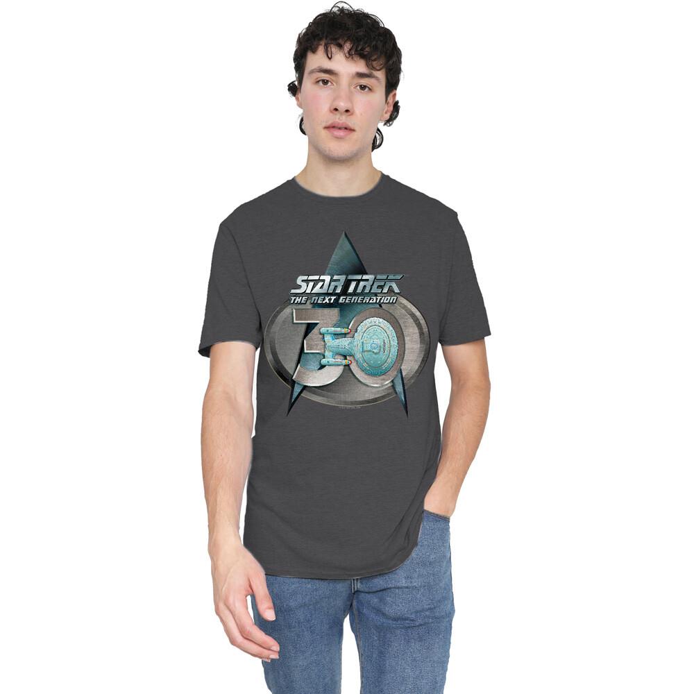 Star Trek TNG 30 Logo T-Shirt S-2XL, Charcoal Unisex T-Shirt XXL
