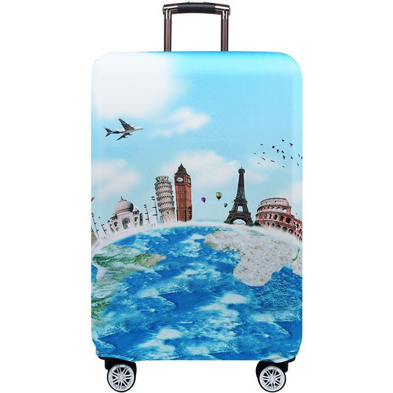 Luggage Case Thin Protective Cover Cartoon Pattern Trolley Travel Leather Box