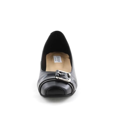 Himiko Square Toe Belt Design Pumps / 643306 Black 240