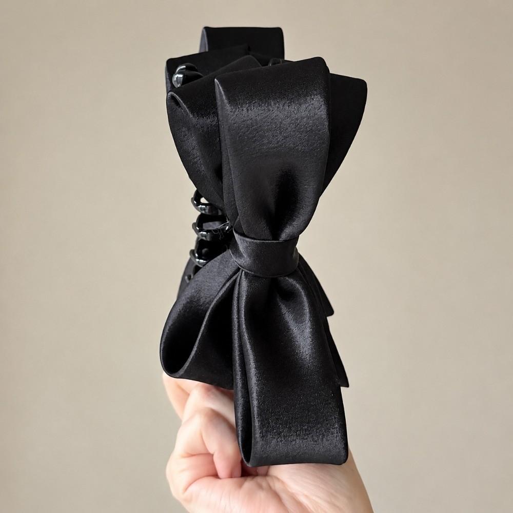 Strong Grip Bow Hair Clip Spring Mechanism High Ponytail Barrette Special Occasion Styling