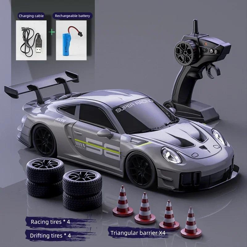 2.4G 1:24 RC Drift Car LED Light 4WD Remote Control Racing Cars Vehicle Toy Electric Sports Car Model Boys Competition Race Game