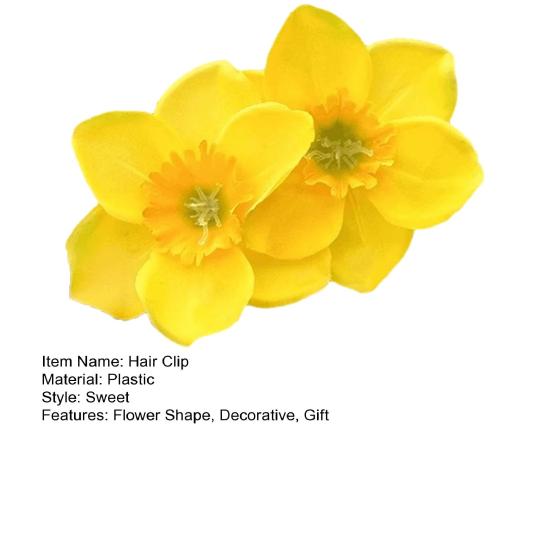 Women Hair Clips Large Dual Flower Decor Side Hair Pins No Hair Damage Hairpins Plastic Hair Accessory