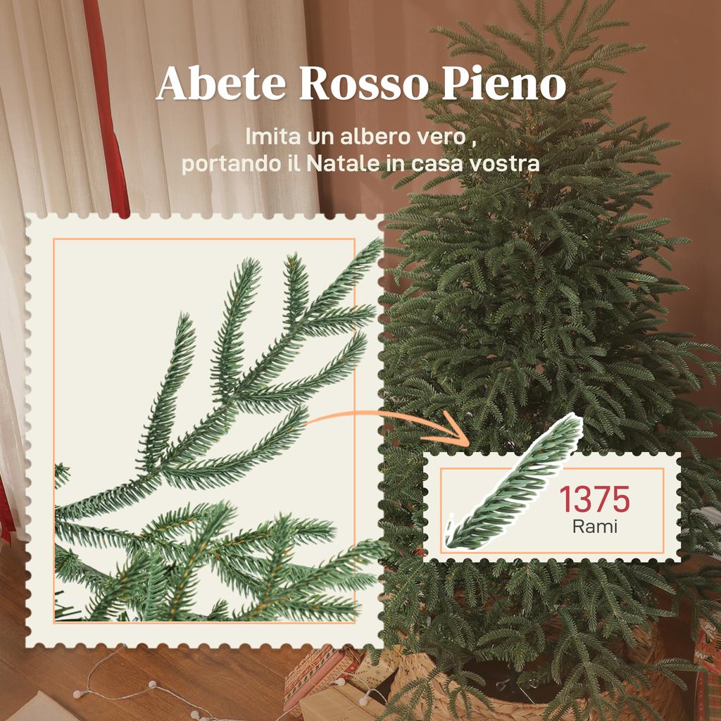 150cm Fireproof Artificial Christmas Tree with 1375 Realistic Branches and Foldable Metal Base