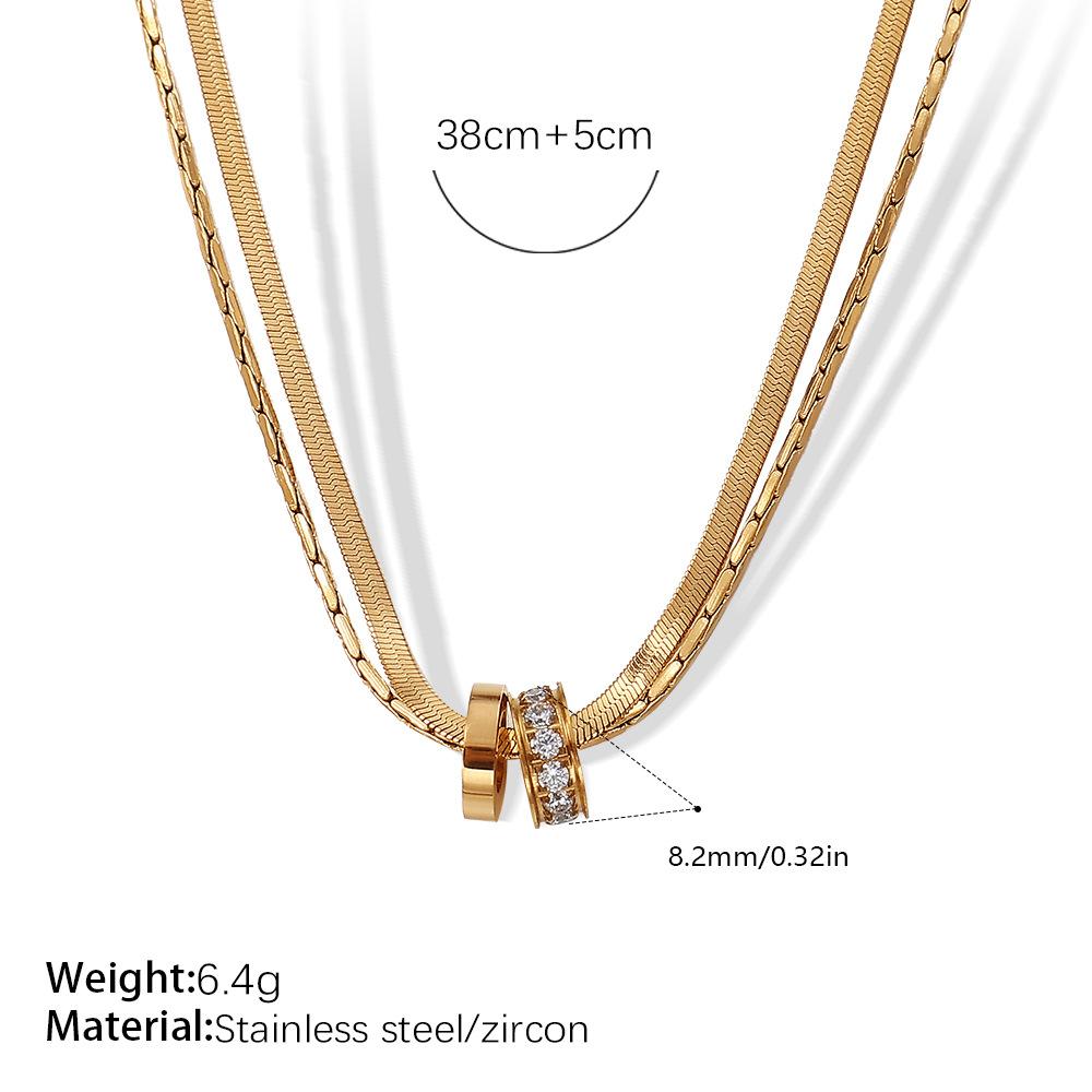 

Popular Stacked Wind Plated 18K Gold Stainless Steel Necklace Women s Simple Gold Plated Necklace