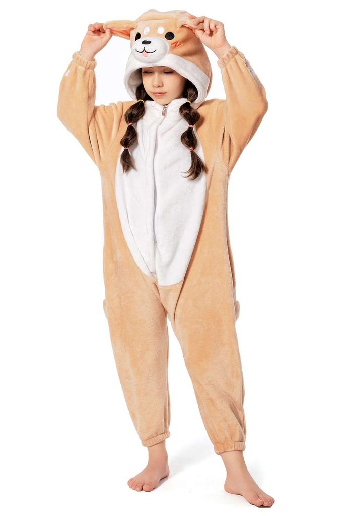 OLAOLA Shiba Inu Kigurumi Pajamas for Animal Fluffy and Warm for Indoor Cold Winter Cute Size M Kids, Costume, Use, Protection, Pajamas, Flannel,