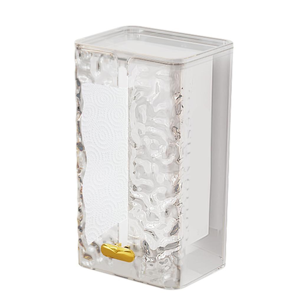 Wall Mount Tissue Box Cover Dryer Sheet Dispenser Clear PET ABS Pattern Versatile Tissue Container