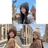 Autumn Winter Knitted Hat With Earmuffs For Women Breathable Warmth Casual Style