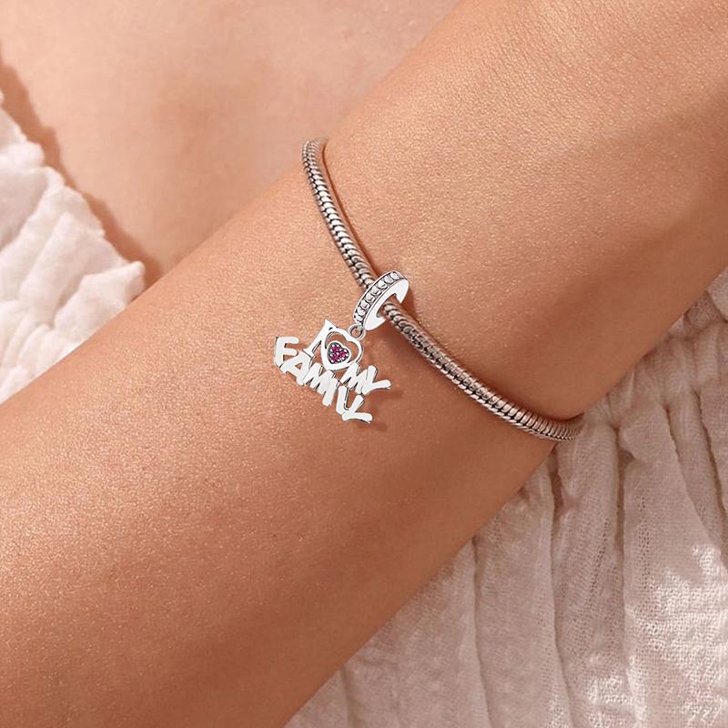 Copper Pink Love Heart Series Diy Charms Beads Fit Bracelet Necklace Making Gift Of High Quality Luxury Jewelry