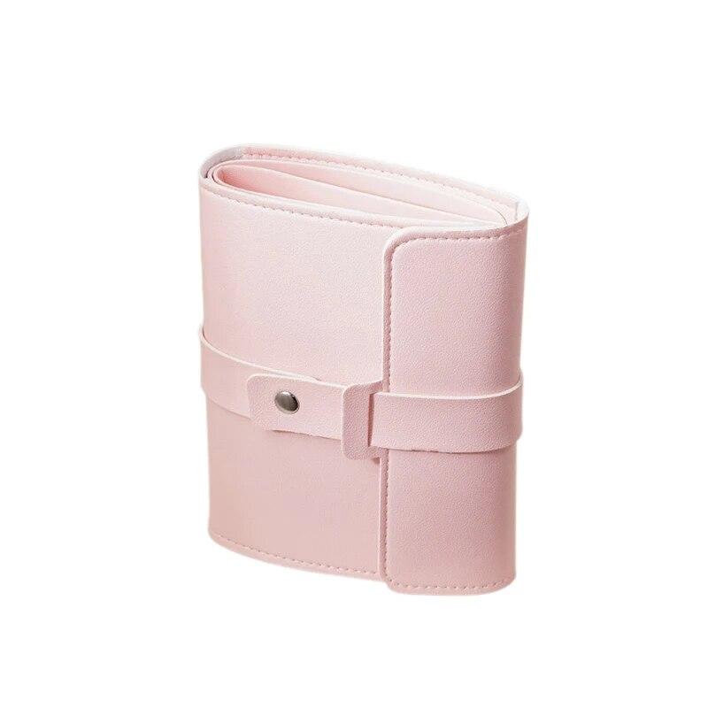 

Сумка для хранения гвоздиков из искусственной кожи, органайзер для ювелирных изделий, сумка для хранения ювелирных изделий, портативный органайзер для сережек большой емкости розовый