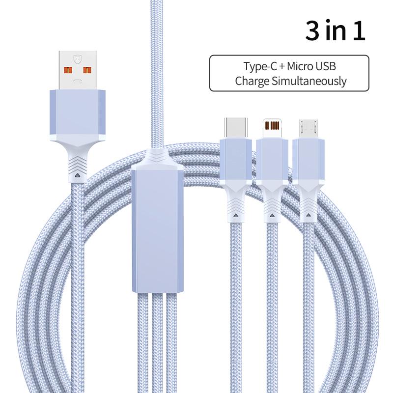 New Design 2-in-1 Hexagonal Braided PD100W USB Type-C Fast Charging Cable for iPhone 16/15 for for