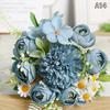 1Pc Artificial Flowers Wedding Home Bedroom Decoration Bridal Bouquet Garden Fake Silk Roses Hydrangeas Vase For Board Outdoors