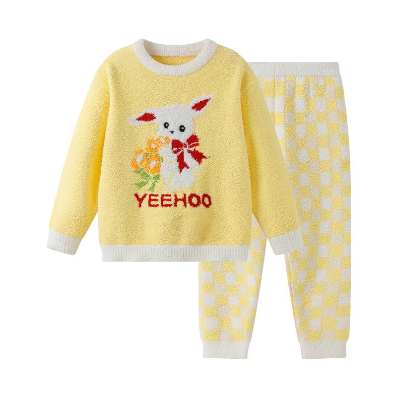 YEEHOO Kids Half-Velvet Long-Sleeve Pajama & Homewear Set 160