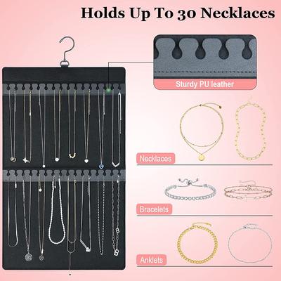 Jewelry Holder Organizer, Hanging Jewelry Organizer Dual-Sided Earring Organizer Display for 300 Pairs of Earrings and Necklace